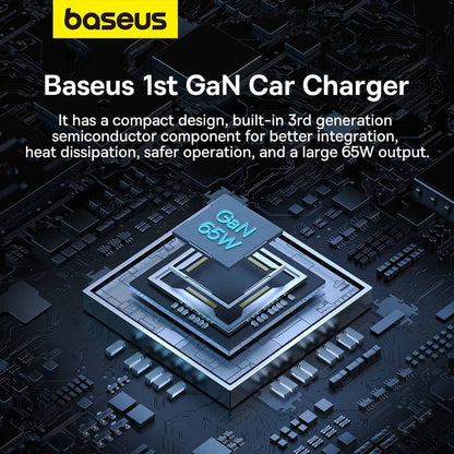 Auto nabíjačka Baseus Golden Contactor Pro, 65W, 3A, 1 x USB-A - 2 x USB-C, Sivá C00035202841-00