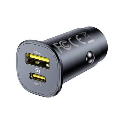 Auto nabíjačka Baseus GoTrip, 30W, 3A, 1 x USB-A - 1 x USB-C, Čierna