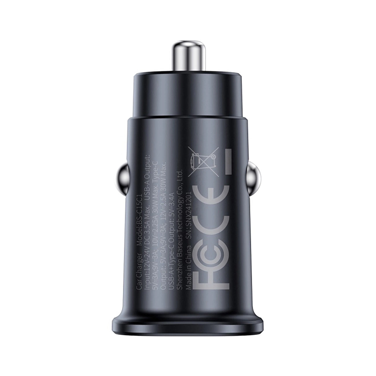 Auto nabíjačka Baseus GoTrip, 30W, 3A, 1 x USB-A - 1 x USB-C, Čierna