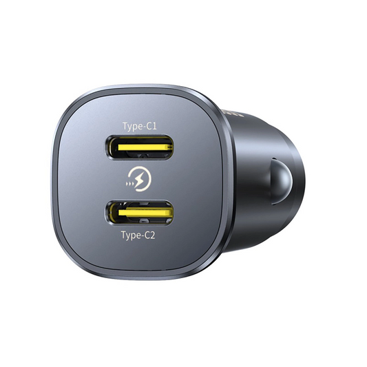 Auto nabíjačka Baseus GoTrip, 30W, 3A, 2 x USB-C, Čierna