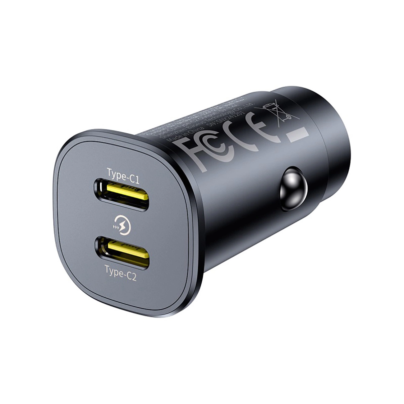 Auto nabíjačka Baseus GoTrip, 30W, 3A, 2 x USB-C, Čierna