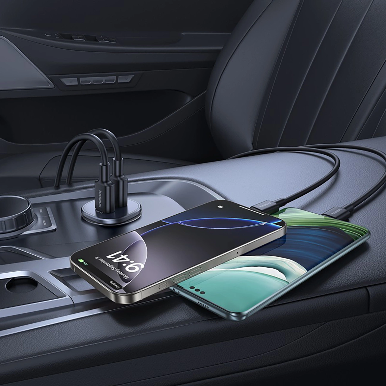 Auto nabíjačka Baseus GoTrip, 30W, 3A, 2 x USB-C, Čierna