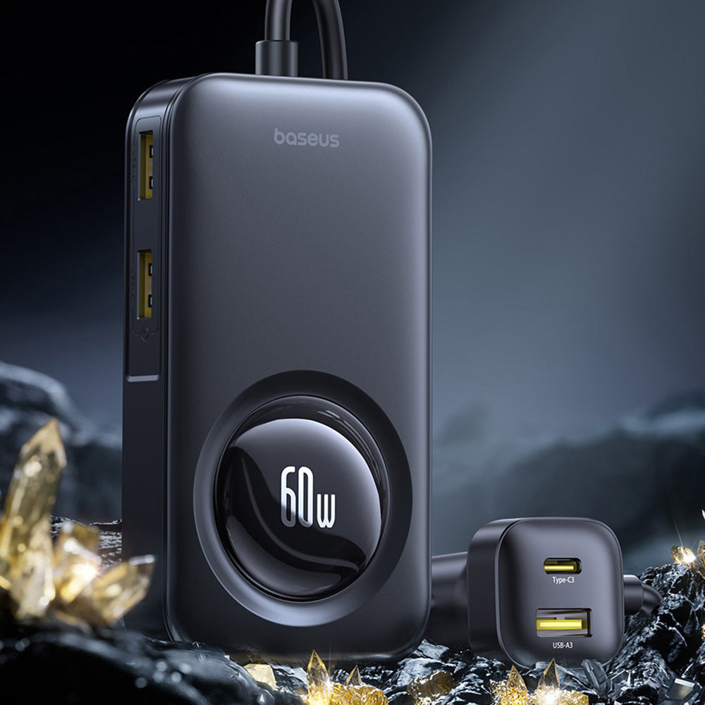 Auto nabíjačka Baseus PrimeTrip VW1, 105W, 3A, 3 x USB-A - 2 x USB-C, Čierna C00069000121-00