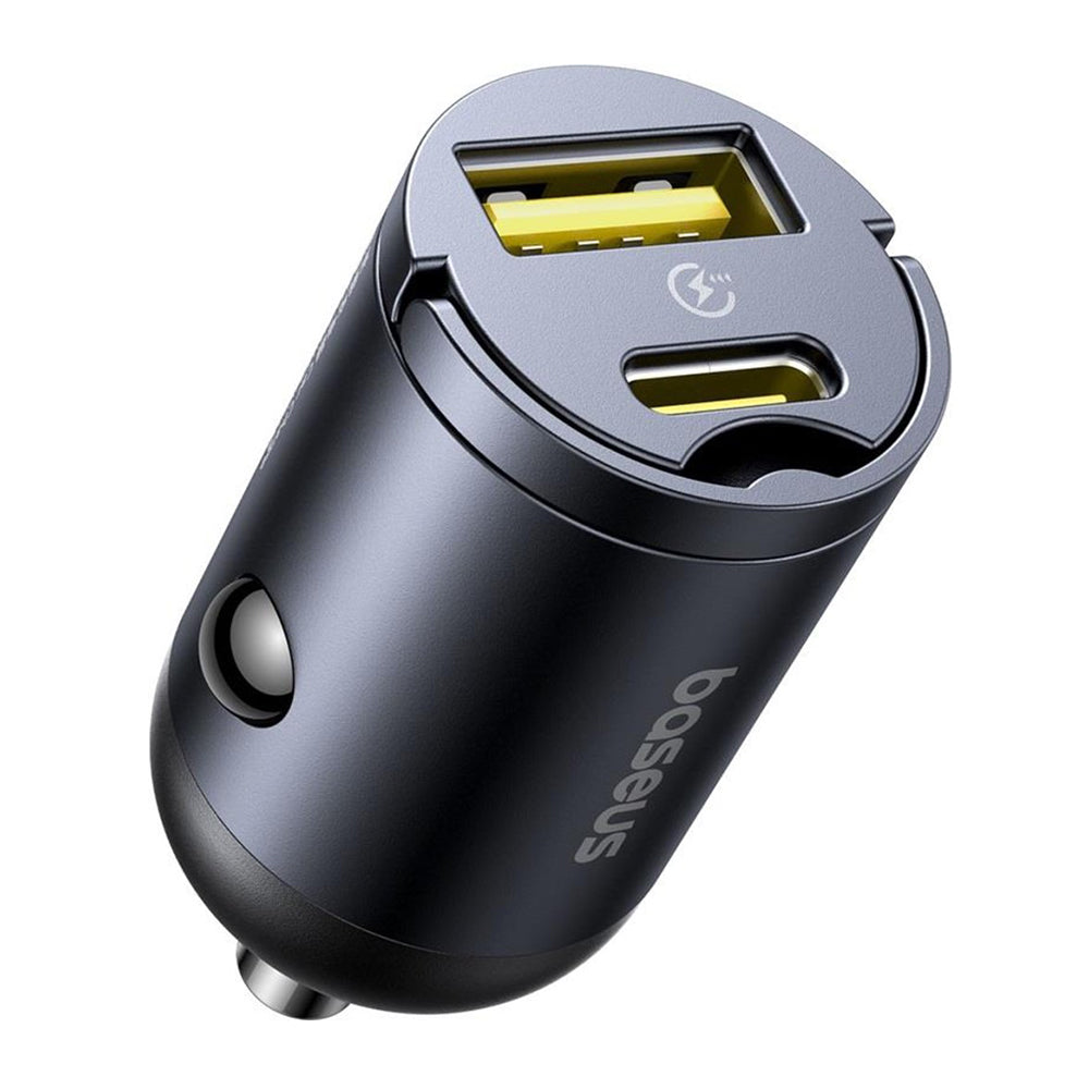Auto nabíjačka Baseus Tiny Star, 30W, 3A, 1 x USB-A - 1 x USB-C, Čierna C00035001121-02