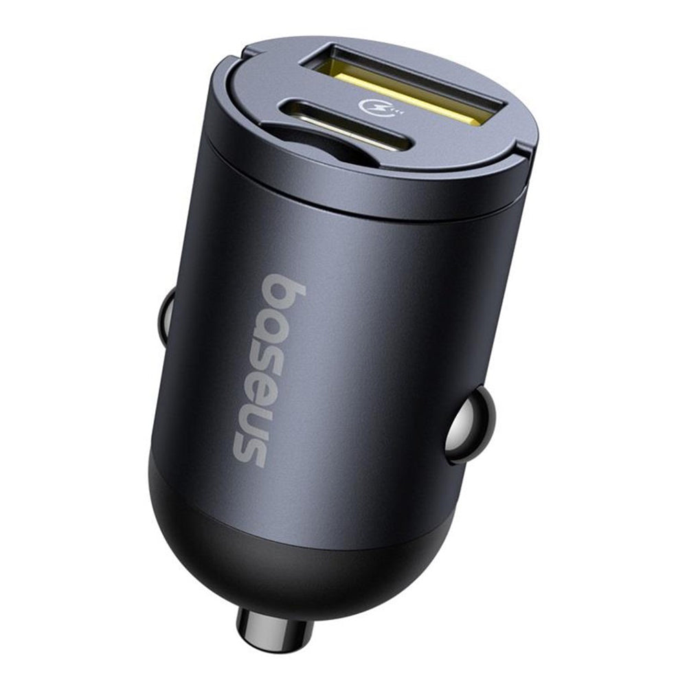 Auto nabíjačka Baseus Tiny Star, 30W, 3A, 1 x USB-A - 1 x USB-C, Čierna C00035001121-02