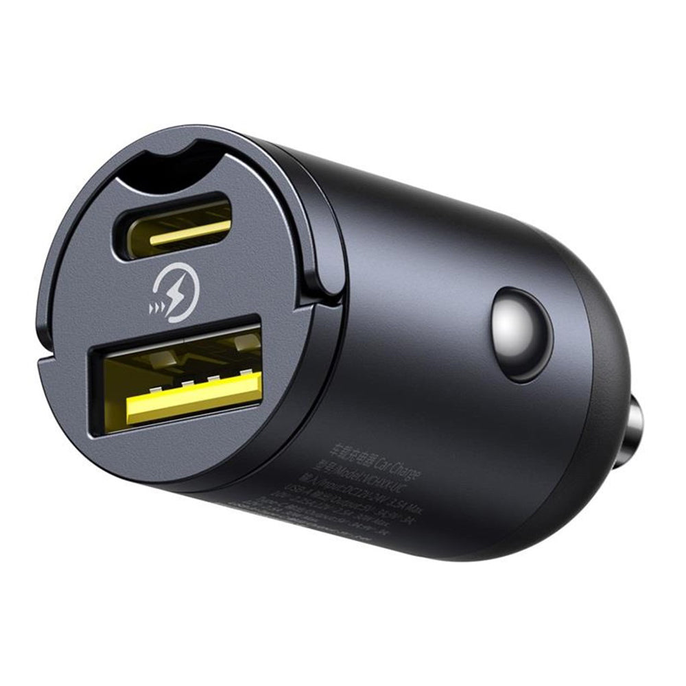Auto nabíjačka Baseus Tiny Star, 30W, 3A, 1 x USB-A - 1 x USB-C, Čierna C00035001121-02