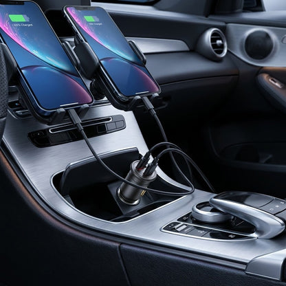 Auto nabíjačka Blueo, 35W, 3A, 1 x USB-A - 1 x USB-C, Sivá