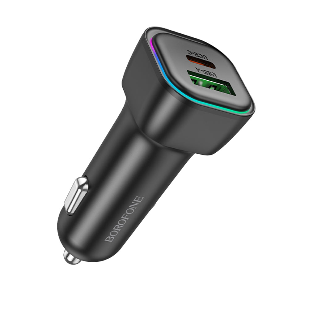 Auto nabíjačka Borofone BZ28A Trophie, 30W, 3A, 1 x USB-A - 1 x USB-C, Čierna