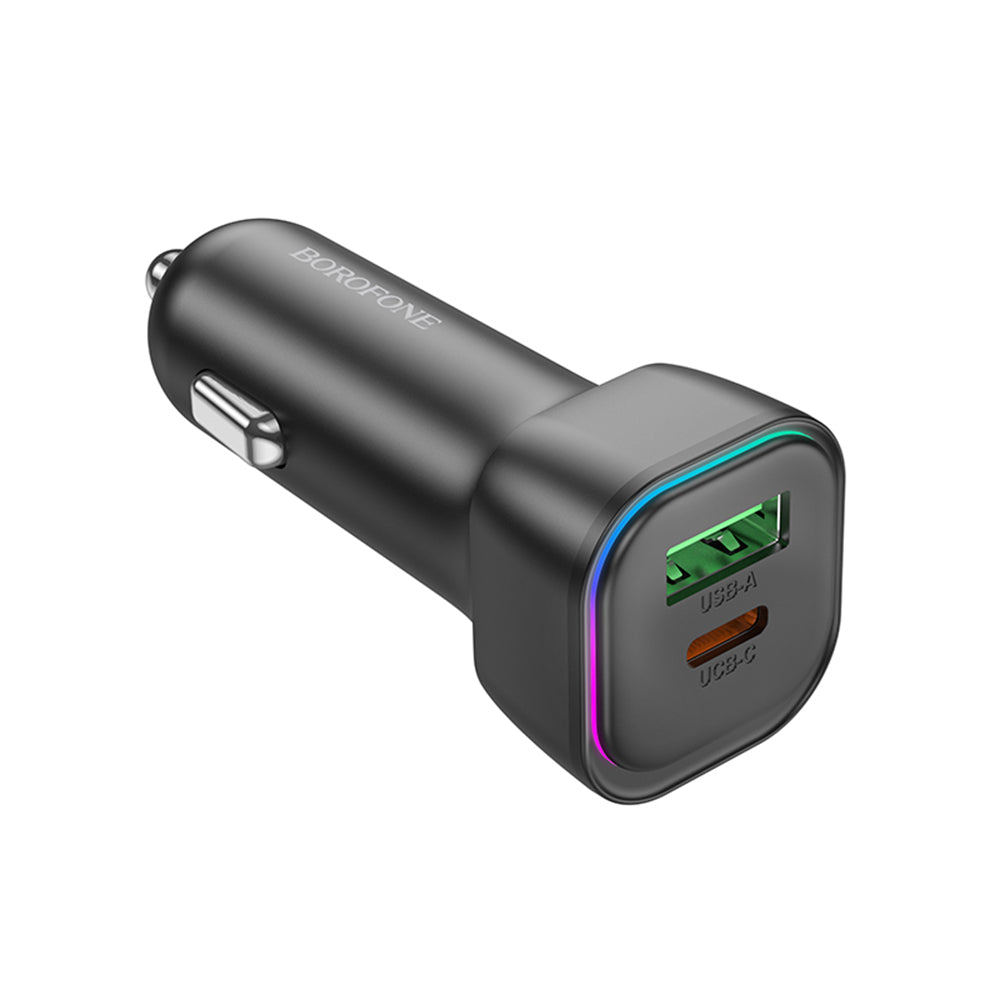 Auto nabíjačka Borofone BZ28A Trophie, 30W, 3A, 1 x USB-A - 1 x USB-C, Čierna