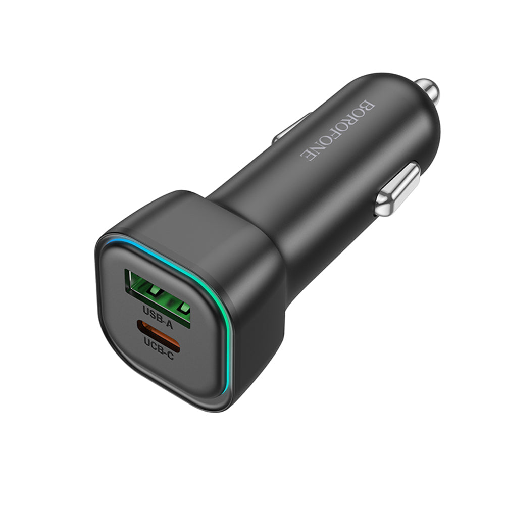 Auto nabíjačka Borofone BZ28A Trophie, 30W, 3A, 1 x USB-A - 1 x USB-C, Čierna