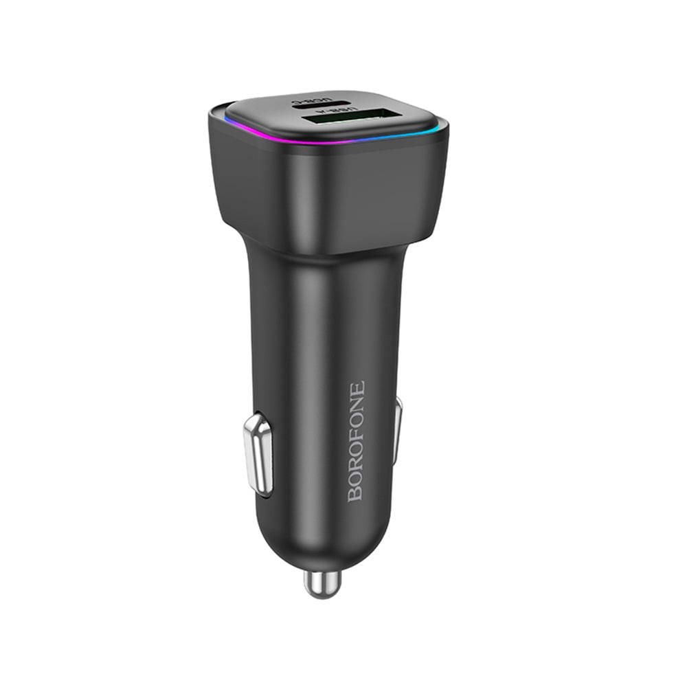 Auto nabíjačka Borofone BZ28A Trophie, 30W, 3A, 1 x USB-A - 1 x USB-C, Čierna