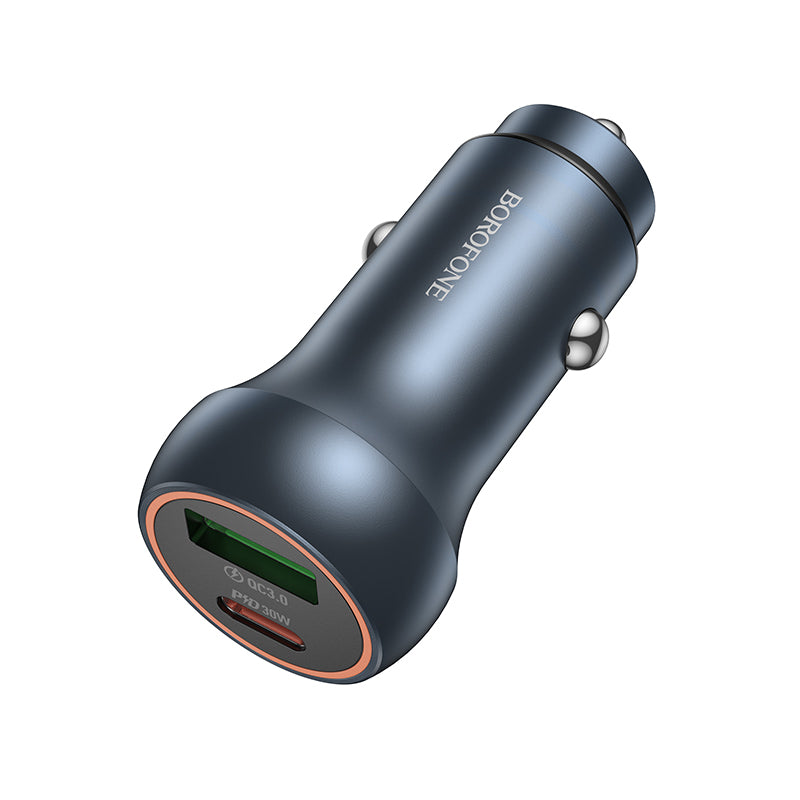 Auto nabíjačka Borofone BZ32B Fresh, 48W, 3A, 1 x USB-A - 1 x USB-C, Sivá