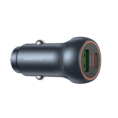 Auto nabíjačka Borofone BZ32B Fresh, 48W, 3A, 1 x USB-A - 1 x USB-C, Sivá