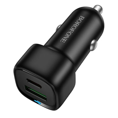 Auto nabíjačka Borofone BZ34B Cloud, 38W, 3A, 1 x USB-A - 1 x USB-C, Čierna
