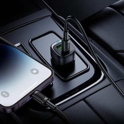 Auto nabíjačka Borofone BZ34B Cloud, 38W, 3A, 1 x USB-A - 1 x USB-C, Čierna