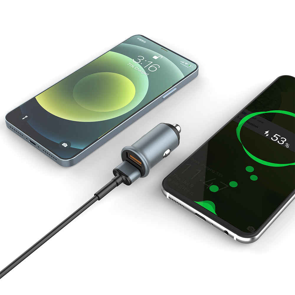 Auto nabíjačka ColorWay, 36W, 3A, 2 x USB-A, Sivá