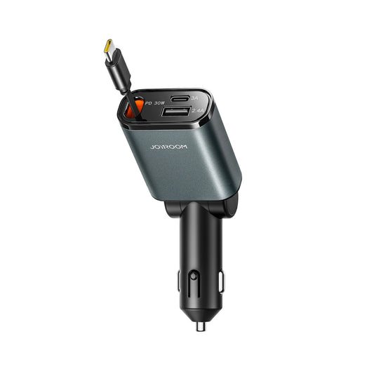 Autonabíjačka s káblom USB-C Joyroom JR-CCL07, 30W, 3A, 1 x USB-A - 1 x USB-C, Sivá