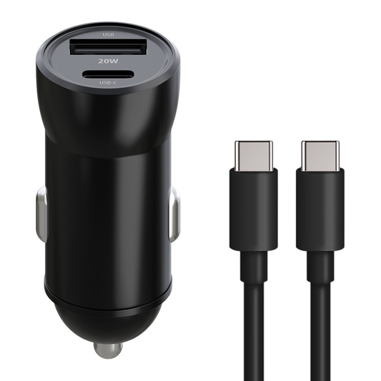Auto nabíjačka s káblom USB-C MaXlife MXCC-04, 20W, 3A, 1 x USB-A - 1 x USB-C, Čierna