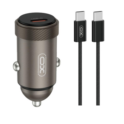 Auto nabíjačka s káblom USB-C XO Design CC70, 30W, 3A, 1 x USB-C, Čierna