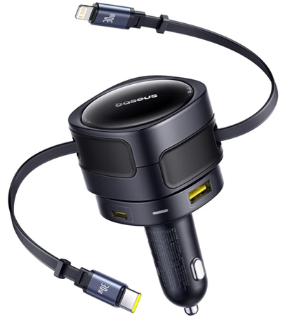 Autonabíjačka s káblom USB-C / Lightning Baseus Enjoyment Max, 90 W, 1 × USB-A – 1 × USB-C, čierna C00035507121-02