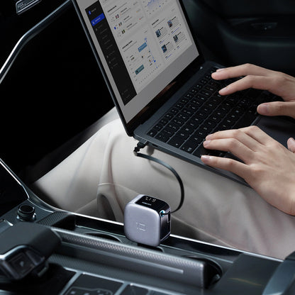 Autonabíjačka s USB-C káblom Cuktech CC903P Displej, 100W, 5A, 1 x USB-A - 1 x USB-C, Sivá