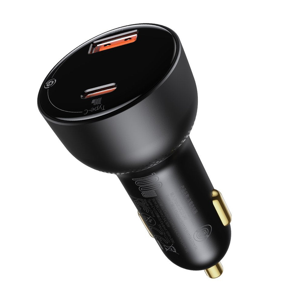 Auto nabíjačka s káblom USB-C Baseus Superme, 100W, 5A, 1 x USB-A - 1 x USB-C, Čierna TZCCZX-01