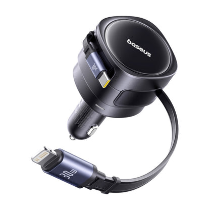 Auto nabíjačka s káblom USB-C / Lightning Baseus Enjoyment Max, 60W, 3A, Čierna C00035507121-00