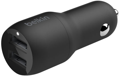 Autonabíjačka s káblom USB-C Belkin BoostCharge Dual, 24W, 2,4A, 2 x USB-A, čierna CCE001bt1MBK