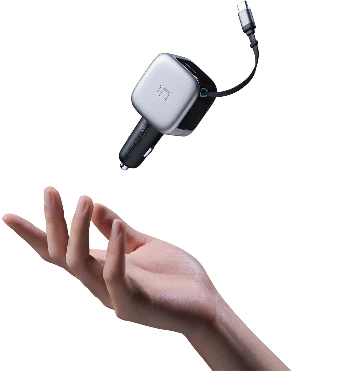 Autonabíjačka s USB-C káblom Cuktech CC903P Displej, 100W, 5A, 1 x USB-A - 1 x USB-C, Sivá