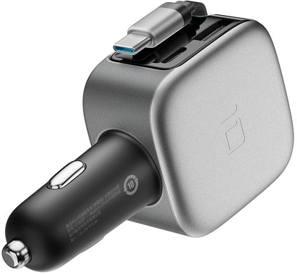 Autonabíjačka s USB-C káblom Cuktech CC903P Displej, 100W, 5A, 1 x USB-A - 1 x USB-C, Sivá
