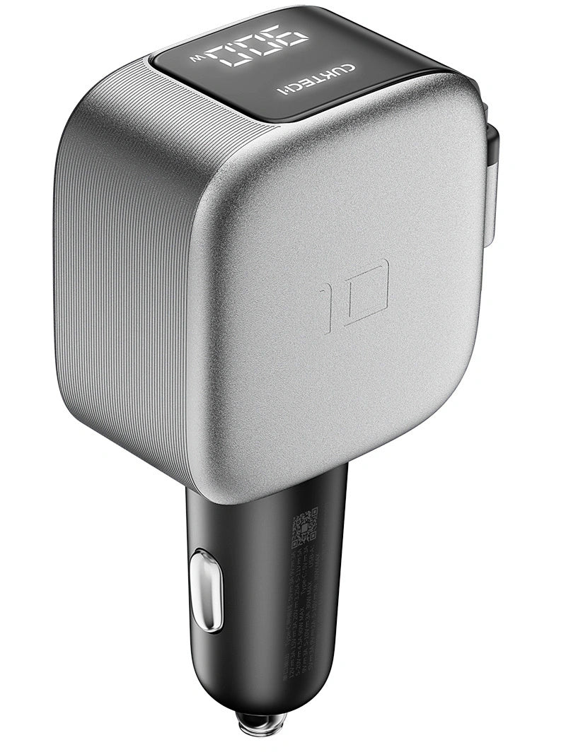 Autonabíjačka s USB-C káblom Cuktech CC903P Displej, 100W, 5A, 1 x USB-A - 1 x USB-C, Sivá