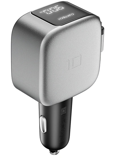 Autonabíjačka s USB-C káblom Cuktech CC903P Displej, 100W, 5A, 1 x USB-A - 1 x USB-C, Sivá