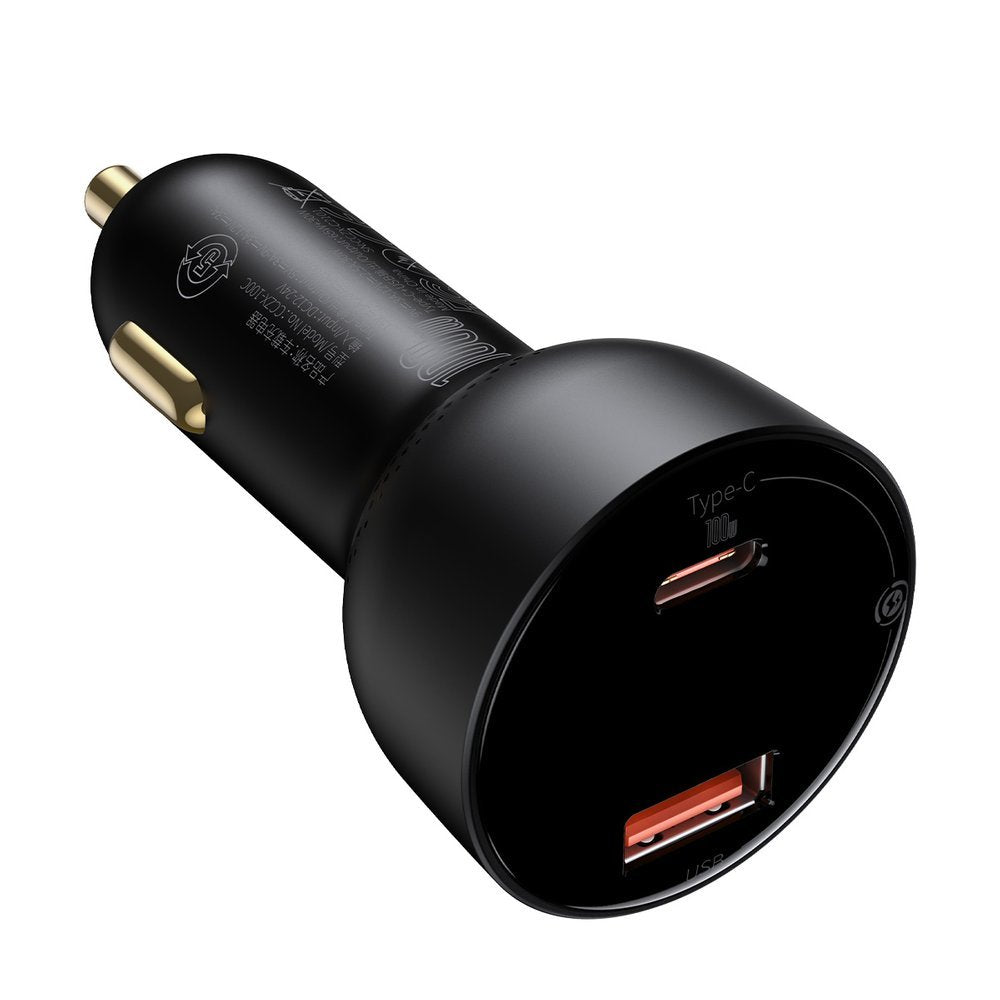Auto nabíjačka s káblom USB-C Baseus Superme, 100W, 5A, 1 x USB-A - 1 x USB-C, Čierna TZCCZX-01