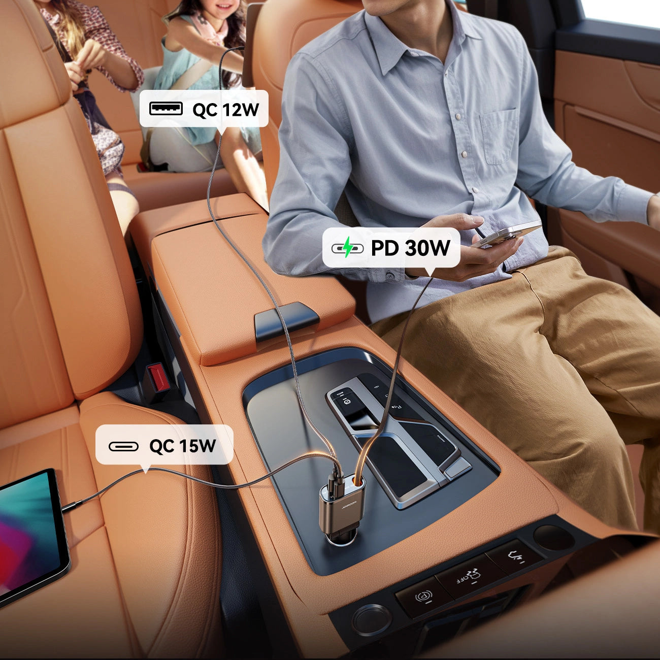Autonabíjačka s káblom USB-C Joyroom JR-CCL07, 30W, 3A, 1 x USB-A - 1 x USB-C, Sivá