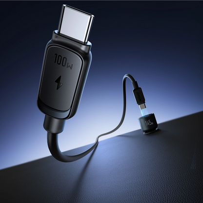 Autonabíjačka s káblom USB-C Joyroom JR-CCN07, 145W, 5A, 1 x USB-A - 2 x USB-C, Sivá