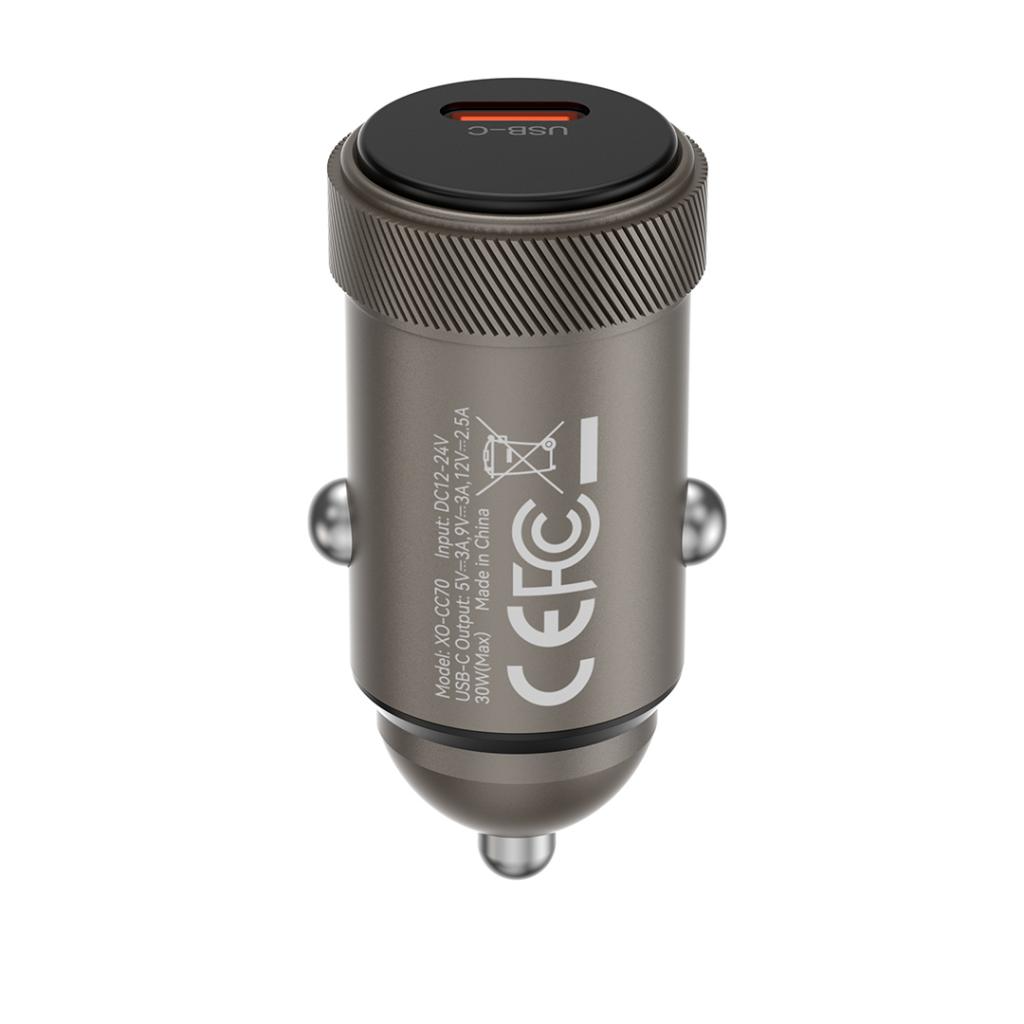 Auto nabíjačka s káblom USB-C XO Design CC70, 30W, 3A, 1 x USB-C, Čierna