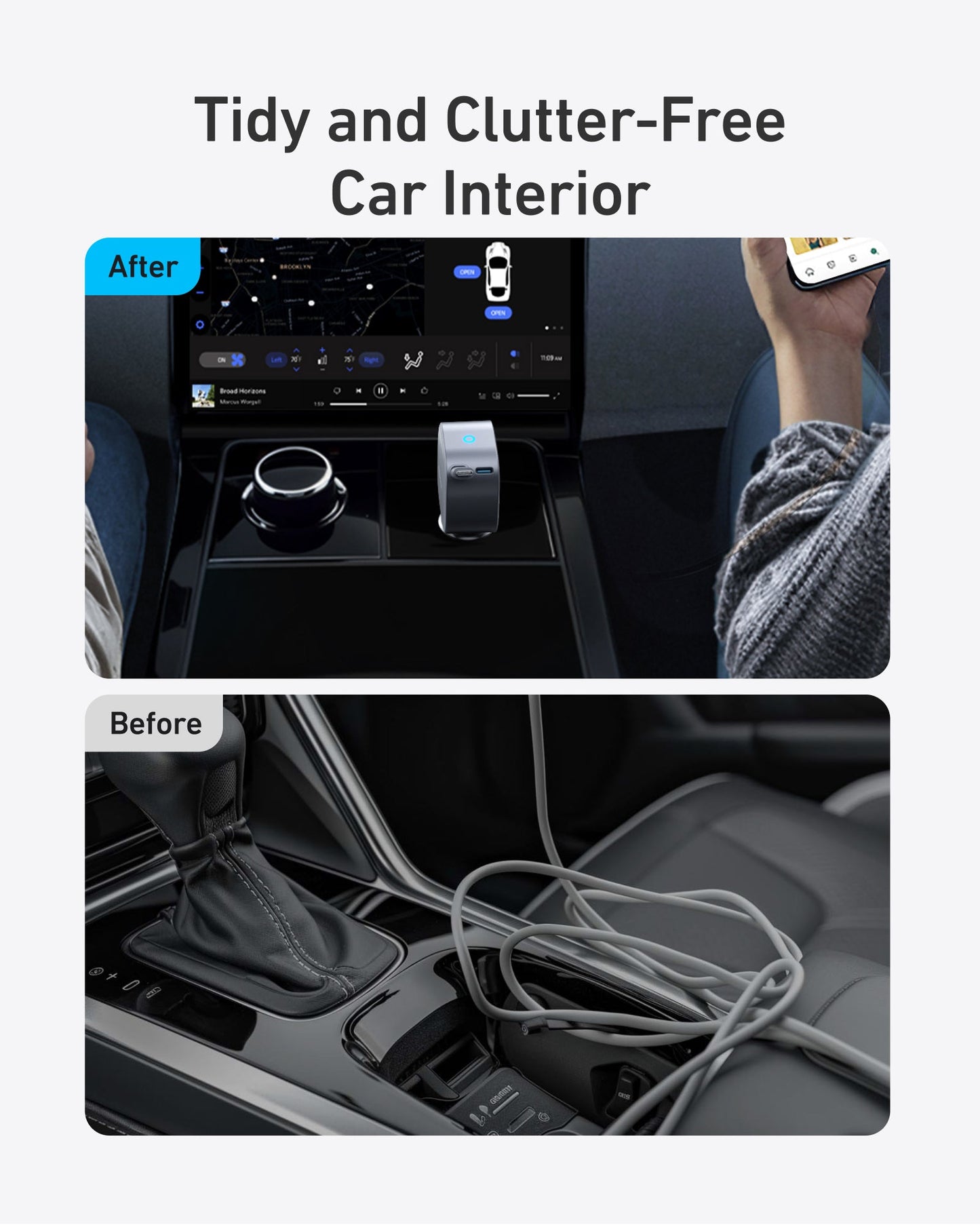 Anker Nano Car Charger with USB-C Cable, 75W, 3A, 1 x USB-C, Gray A2738HA2