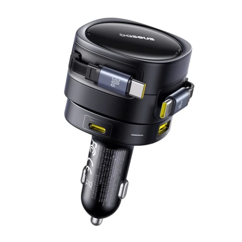 Autonabíjačka s káblom USB-C Baseus Enjoyment Max, 90 W, 1 × USB-A – 1 × USB-C, čierna C00035507121-03