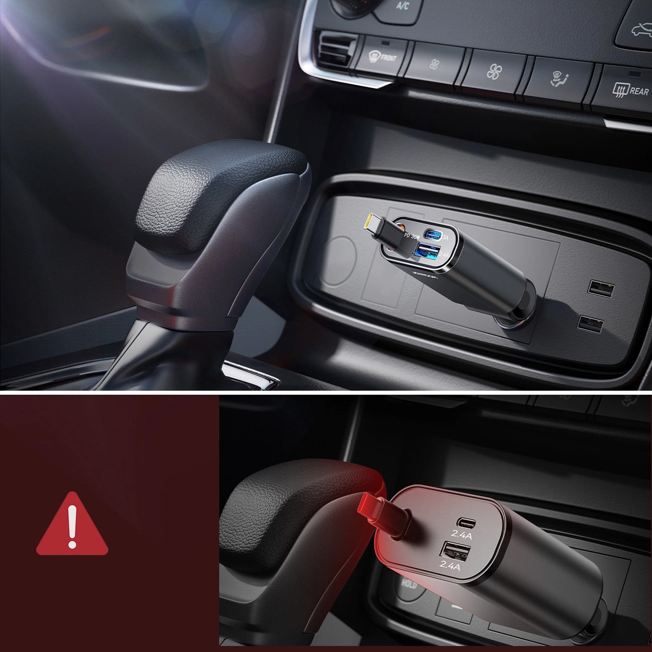 Autonabíjačka s káblom USB-C Joyroom JR-CCL07, 30W, 3A, 1 x USB-A - 1 x USB-C, Sivá
