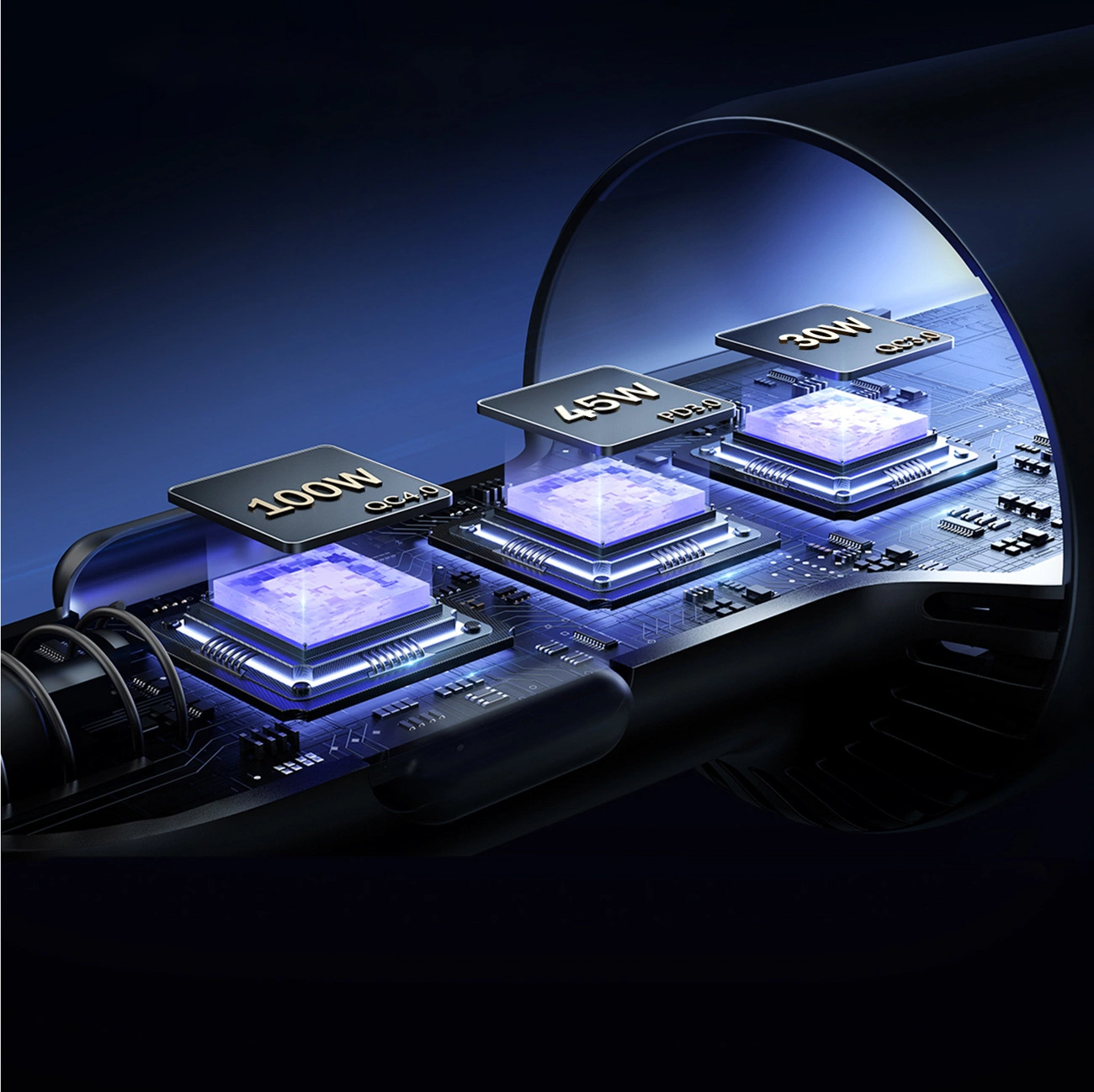 Autonabíjačka s káblom USB-C Joyroom JR-CCN07, 145W, 5A, 1 x USB-A - 2 x USB-C, Sivá