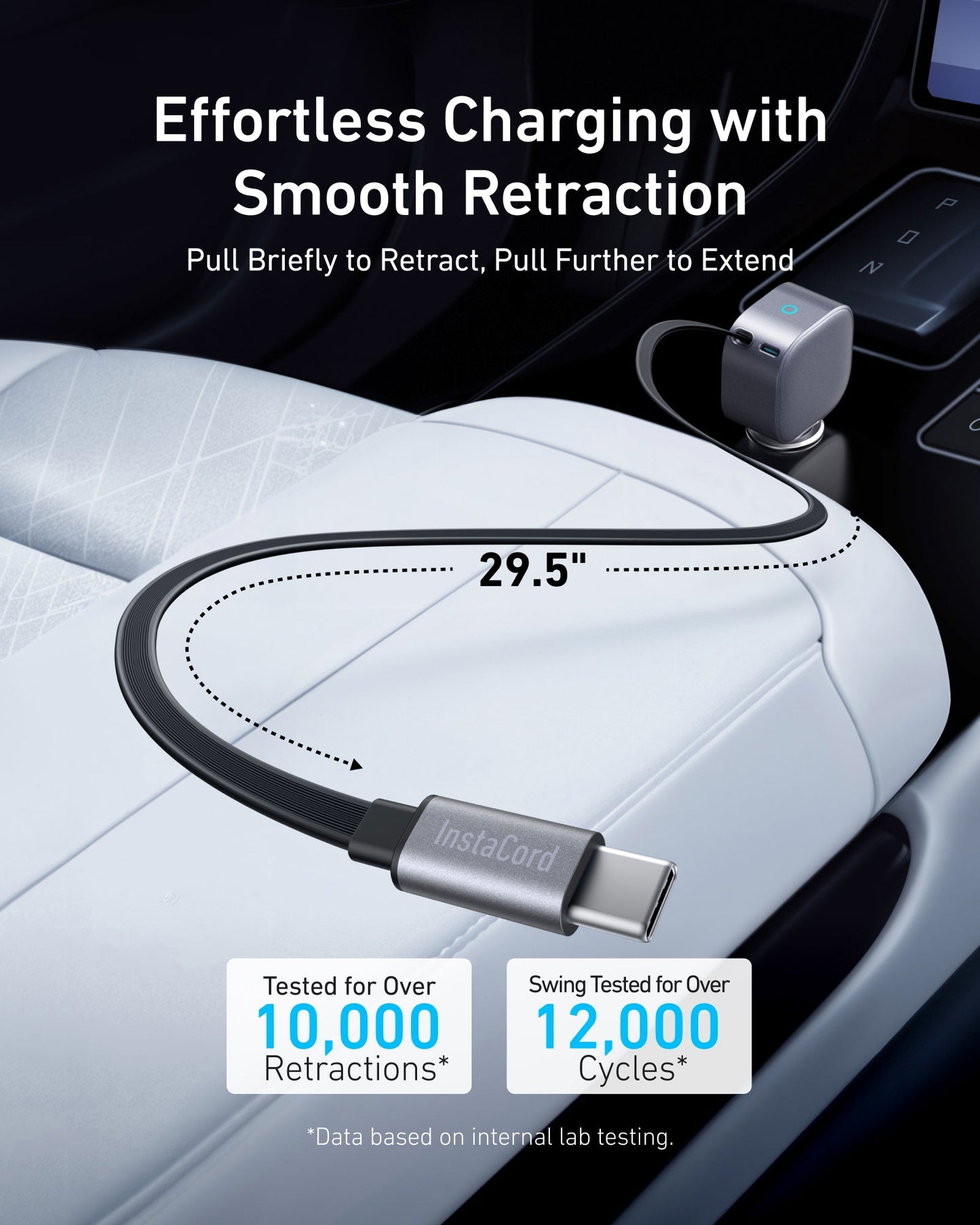 Anker Nano Car Charger with USB-C Cable, 75W, 3A, 1 x USB-C, Gray A2738HA2