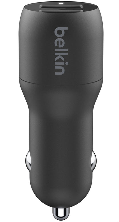 Autonabíjačka s káblom USB-C Belkin BoostCharge Dual, 24W, 2,4A, 2 x USB-A, čierna CCE001bt1MBK