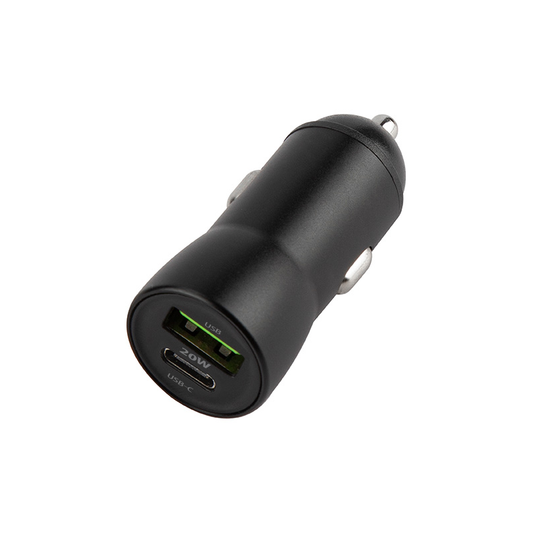 Auto nabíjačka s káblom Lightning MaXlife MXCC-04, 20W, 3A, 1 x USB-A - 1 x USB-C, Čierna