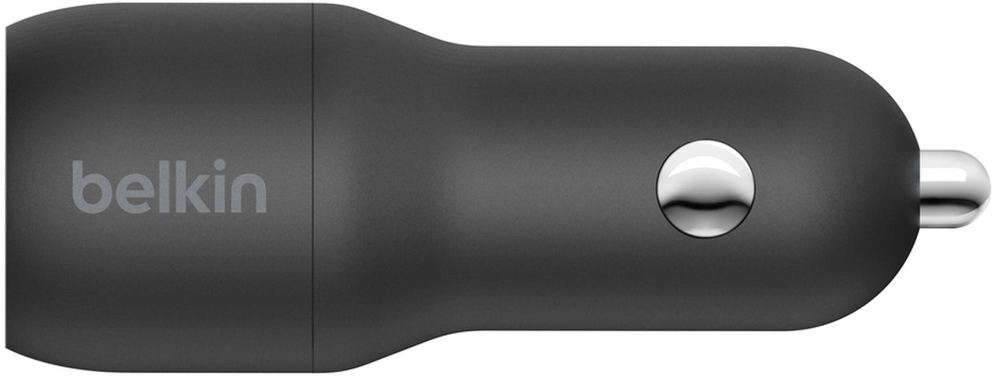 Autonabíjačka s káblom USB-C Belkin BoostCharge Dual, 24W, 2,4A, 2 x USB-A, čierna CCE001bt1MBK