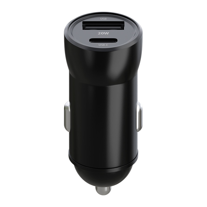 Auto nabíjačka s káblom Lightning MaXlife MXCC-04, 20W, 3A, 1 x USB-A - 1 x USB-C, Čierna