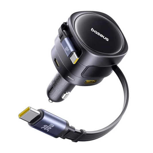 Autonabíjačka s káblom USB-C Baseus Enjoyment Max, 90 W, 1 × USB-A – 1 × USB-C, čierna C00035507121-03