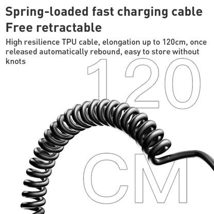 Car Charger with USB-C / Lightning Cable Yesido Y58 Display, 60W, 3A, 1 x USB-A - 1 x USB-C, Gray