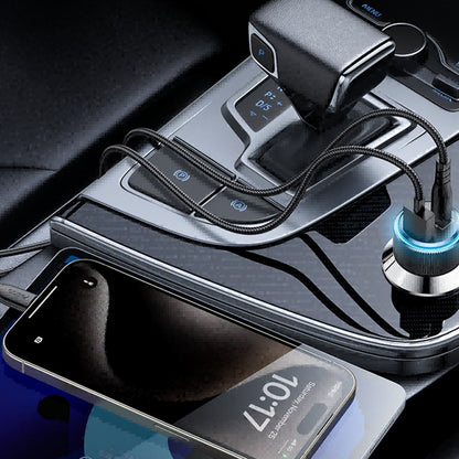 Auto nabíjačka s káblom Lightning Yesido Y60, 38W, 3A, 1 x USB-A - 2 x USB-C, Čierna