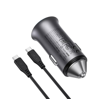 Auto nabíjačka s USB-C káblom Acefast B16, 95W, 3.25A, 1 x USB-A - 1 x USB-C, Sivá