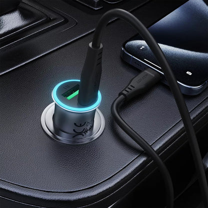 Auto nabíjačka s USB-C káblom Acefast B16, 95W, 3.25A, 1 x USB-A - 1 x USB-C, Sivá